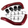 Red Turbo Intercooler Pipe Boot Kit CAC Tubes para 03-07 Ford 6.0L Powerstroke