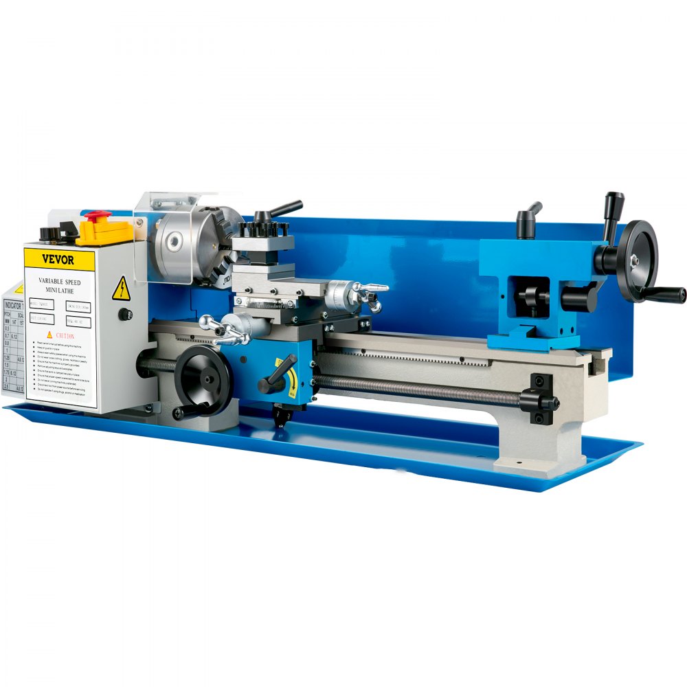 VEVOR Metal Lathe 7'' x 14'', Mini Metal Lathe 0-2500 RPM Variable Speed,Mini Lathe with 4\" 3-jaw Chuck,Bench Top Metal Lathe, Benchtop Lathe, for Various Types of Metal Turning