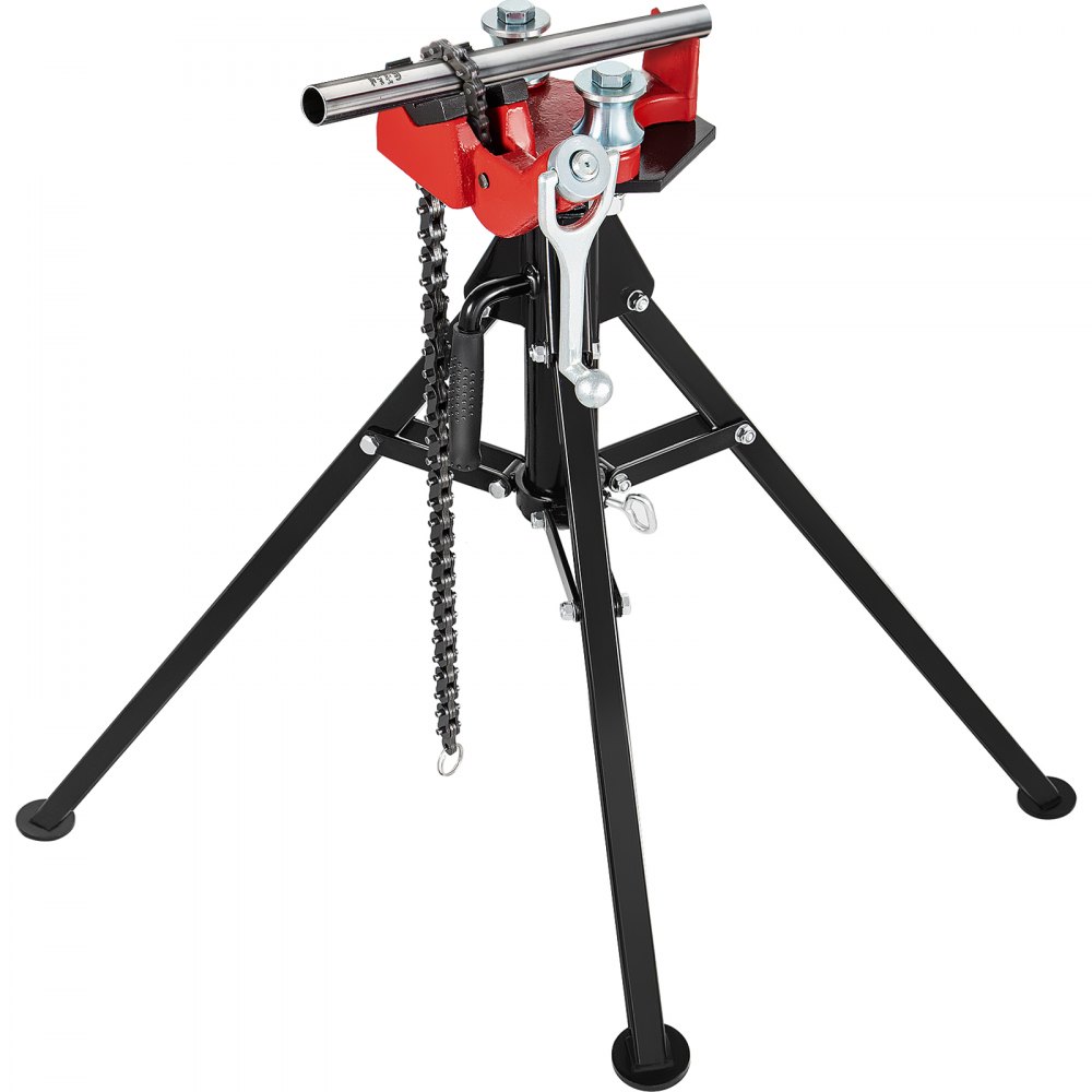 VEVOR Pipe Jack Stand with 4-Ball Transfer V-Head and Folding Legs 1500LB Welding Pipe Stand Adjustable Height 28-52IN 1107A-type Pipe Jacks for