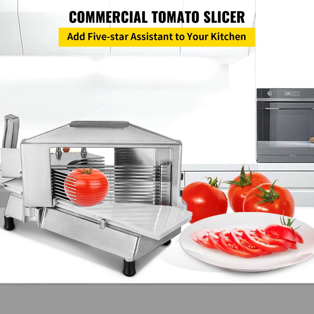 VEVOR Commercial Tomato Slicer 1/4 Heavy Duty Cutter with Built-in Cutting Board for Restaurant or Home Use