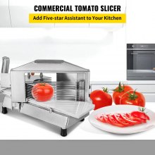 VEVOR Commercial Tomato Slicer Tomato Cutter Slicer 1/4 Inch Heavy Duty Tomato Slicer Tomato Cutter with Built in Cutting Board for Restaurant or Home Use