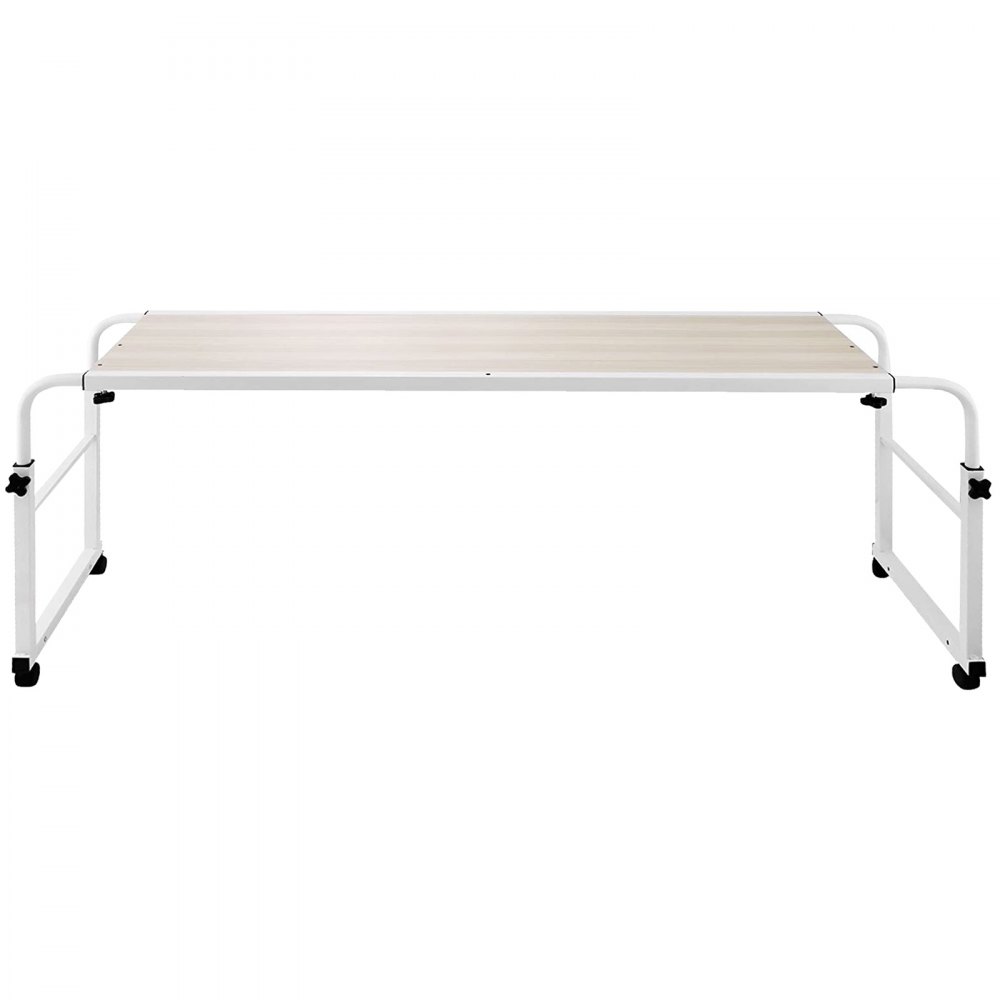 VEVOR 47 Inch Overbed Table with Wheels 1M Rolling Bed Table Mobile Over The Bed Table Laptop Cart Standing Workstation Computer Desk for Bed Hospital Home Office (1.2m)