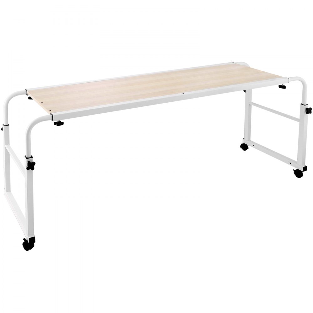 VEVOR 47 Inch Overbed Table with Wheels 1M Rolling Bed Table Mobile Over The Bed Table Laptop Cart Standing Workstation Computer Desk for Bed Hospital Home Office (1.2m)