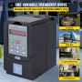 VEVOR vfd 1.5kw cnc variable frequency drive with control panel and application examples.