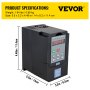 VEVOR VFD 1.5KW,Variable Frequency Drive 7A,CNC VFD Motor Drive Inverter Converter 220V,for Spindle Motor Speed Control (1or 3 Phase Input,3 Phase Output)