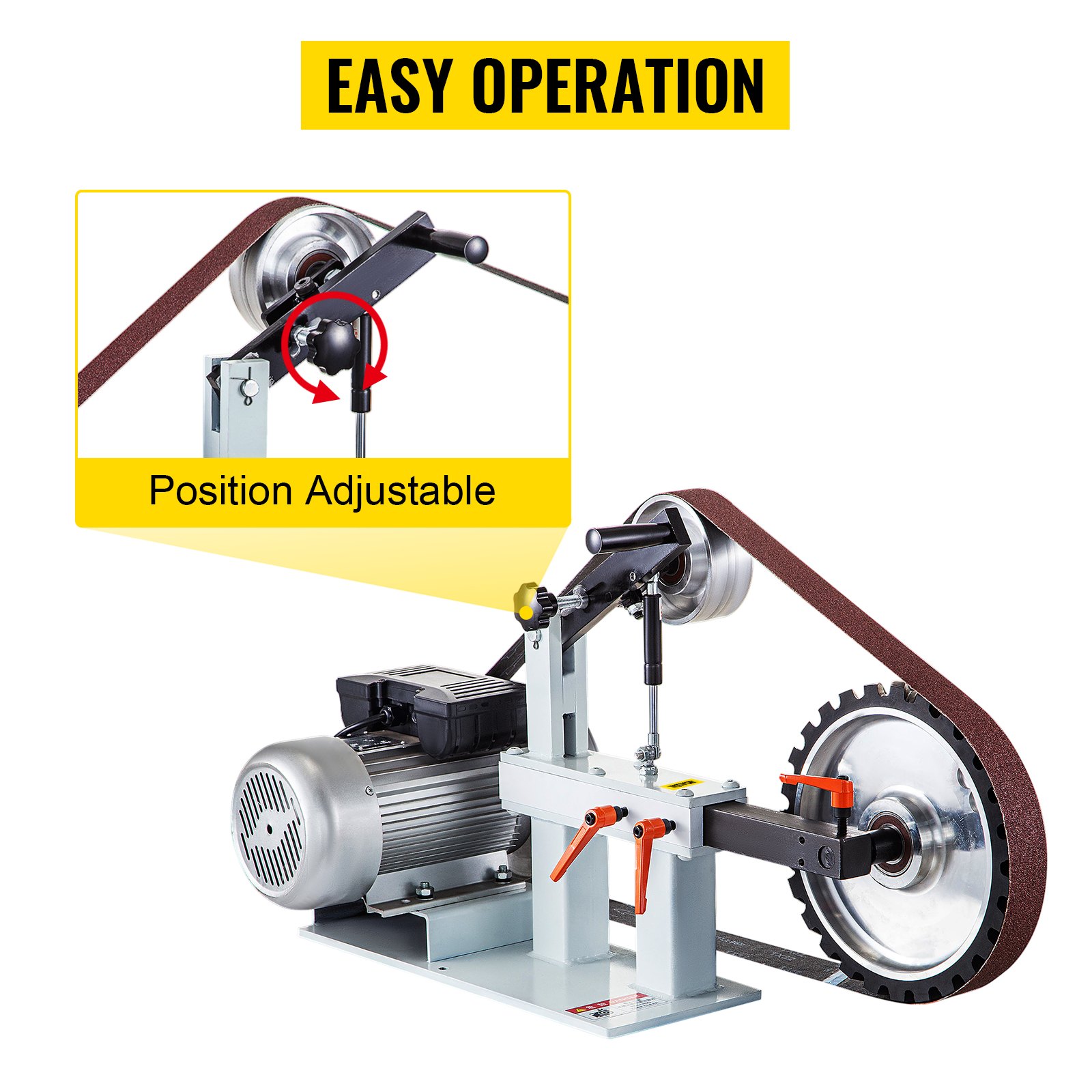 VEVOR 2" x 82" Belt Grinder, 2HP 1500W, 3 in 1 Constant Speed Belt Disc Sander with 3 Grinding Wheel, 110V Bench Sander with 12-inch Wheel and Flat Platen Tool Rest for Knife Making