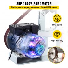 VEVOR 2Hp Belt Grinder Constant Speed 2 X 82 inch Belt Disc Sander with 3 Grinding Wheel 110V Bench Sander 12 inch Wheel and Flat Platen Tool Rest for Knife Making