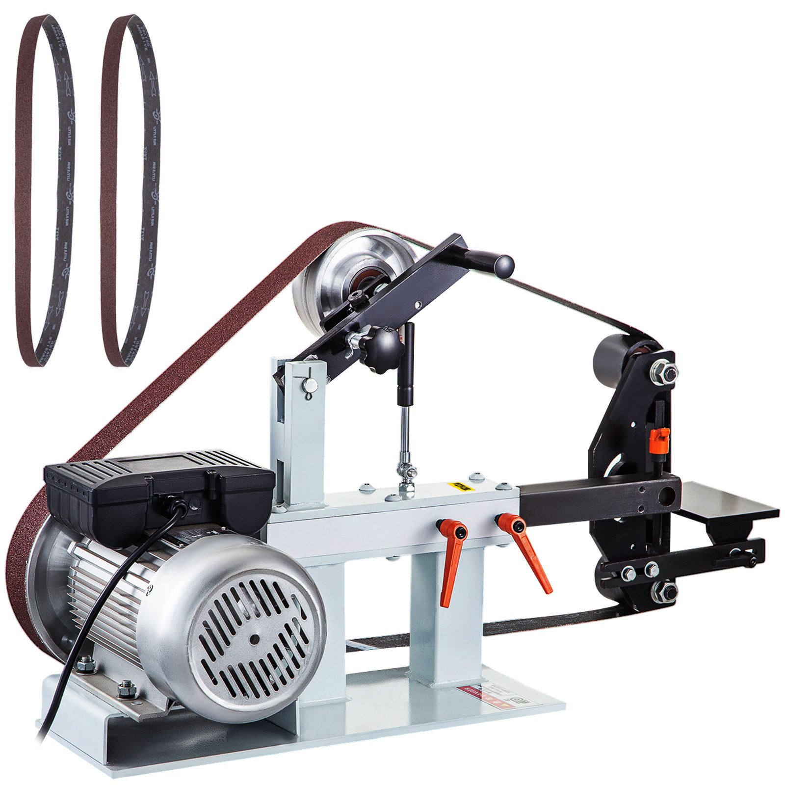 VEVOR 2Hp Belt Grinder Constant Speed 2 X 82 inch Belt Disc Sander with 3 Grinding Wheel 110V Bench Sander 12 inch Wheel and Flat Platen Tool Rest for Knife Making