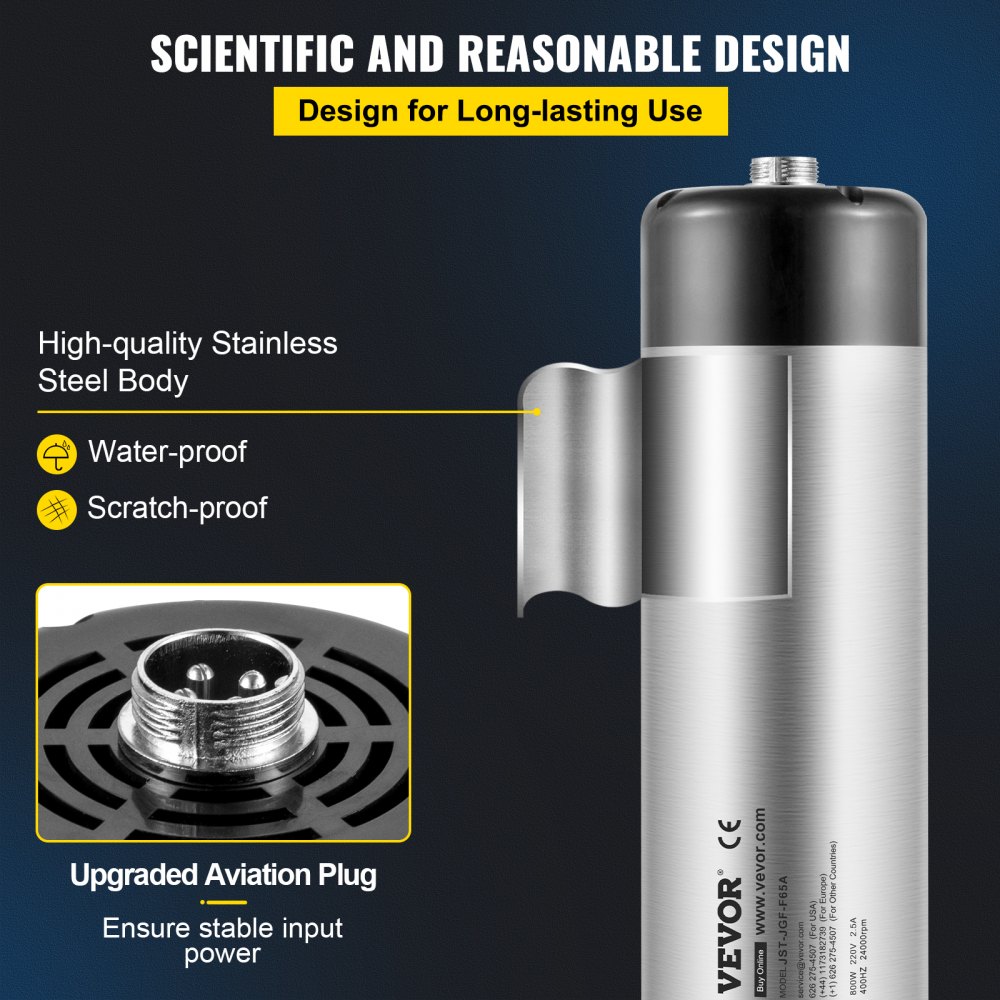 VEVOR 1.5KW 220V Air Cooled Spindle Motor CNC Air Cooling Spindle Motor for CNC Engraving Milling Machine