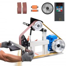 VEVOR 1500W 2HP Belt Sander Grinder, 2" x 82" Variable Speed Belt Grinder for Metalworking, 3 in 1 Belt Sander Polisher with 3 Grinding Moulds & Flat Platen Tool Rest for Knife Making