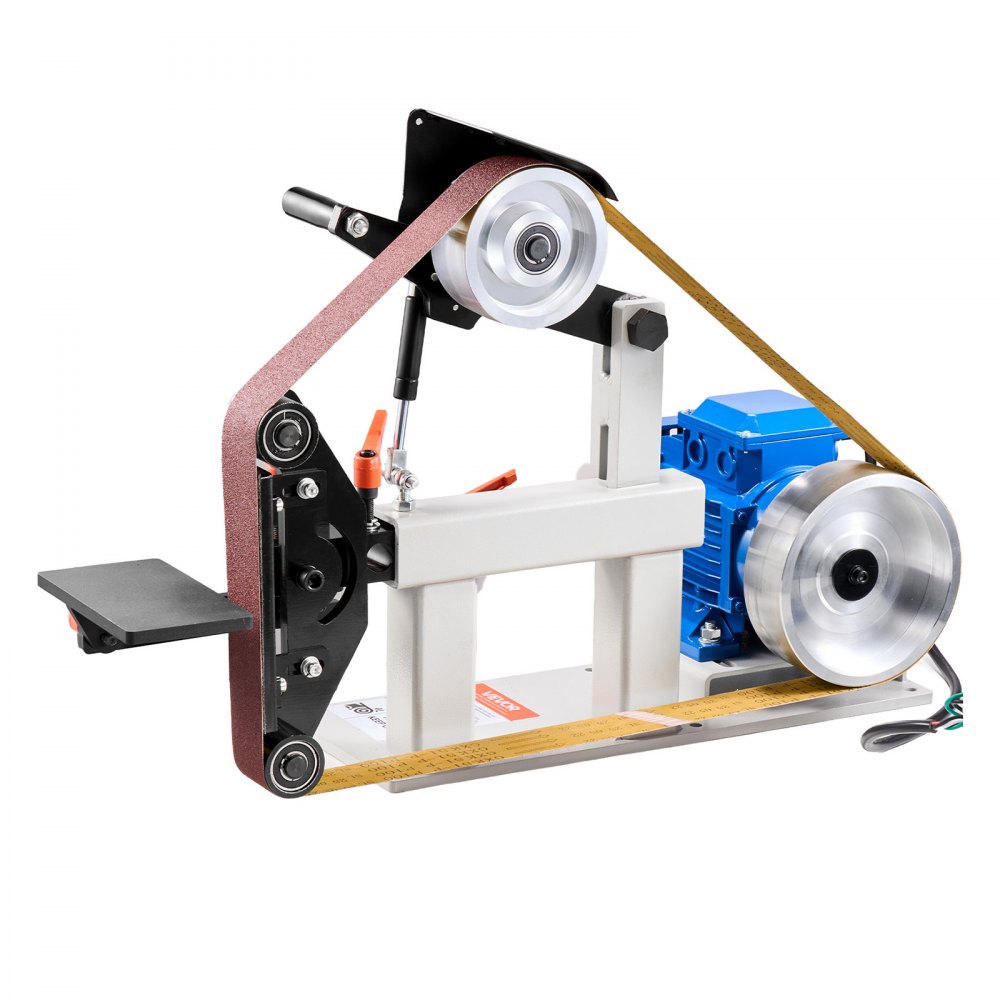 VEVOR 2Hp 1.5 KW Belt Grinder 2 x 82 inch Variable Speed Belt Sander with 3 Grinding Wheel Bench Sander 12 inch Wheel and Flat Platen Tool Rest for Knife Making