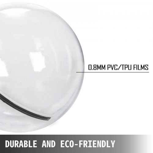 VEVOR 1.5M Water Walking Ball Roll Ball Inflatable Walking Ball PVC Zorb Ball Tizip Zipper With Air Blower (1.5M)
