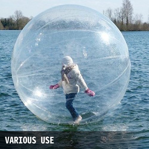 VEVOR 1.5M Water Walking Ball Roll Ball Inflatable Walking Ball PVC Zorb Ball Tizip Zipper With Air Blower (1.5M)