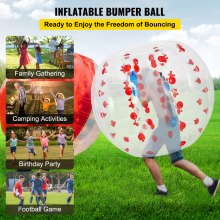 1.5M Inflatable Bumper Bubble Zorb Balls PVC Transparent Material Inflatable Bumper Football Red