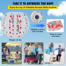 1.5M Inflatable Bumper Bubble Zorb Balls PVC Transparent Material Inflatable Bumper Football Red