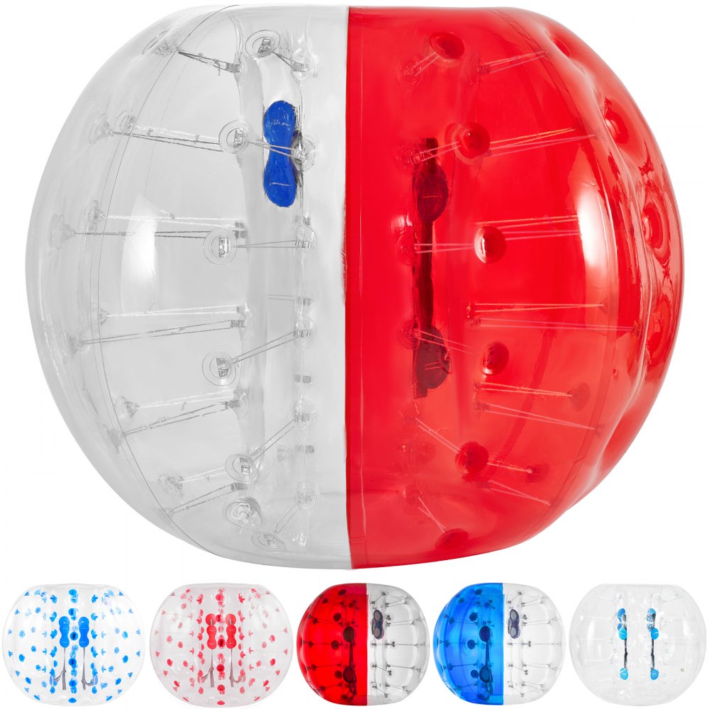 VEVOR Pelota inflable de parachoques de 5 pies/1,5 m de diámetro, pelota de fútbol de burbujas, explótala en 5 minutos, pelota inflable Zorb para adultos o niños (5 pies, rojo)