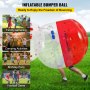 BuoQua 1PCS 1.5M Inflatable Bumper Football PVC Zorbing Ball Family Fun Zorb Ball Soccer Bubble for Adults or Child Outdoor Activity Transparent and Red