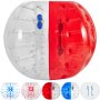 BuoQua 1PCS 1.5M Inflatable Bumper Football PVC Zorbing Ball Family Fun Zorb Ball Soccer Bubble for Adults or Child Outdoor Activity Transparent and Red