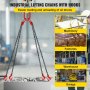 VEVOR Chain Sling, 8 mm x 150 cm Lifting Chains with Hooks, G80 Engine Chain Hoist Lifts, 5 Ton Capacity Lifting Sling Chains for Engine Hoist, Engine Lift Chain with 4 Leg Grab Hooks, Heavy Duty
