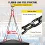 VEVOR Chain Sling 9/32" X 4.5' Engine Lift Chain G80 Alloy Steel Engine Chain Hoist Lifts 3 Ton with 4 Leg Grab Hooks and Adjuster