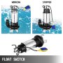 400gpm Sump Pump 1.5hp Industrial Sewage Cutter Grinder Cast Iron Submersible