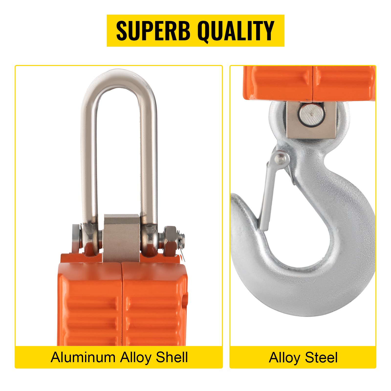 VEVOR Hanging Scale 1000KG (2200LBS) Orange Digital Industrial Heavy Duty Crane Scale with Accurate Reloading Spring Sensor for Hunting Farm or Construction