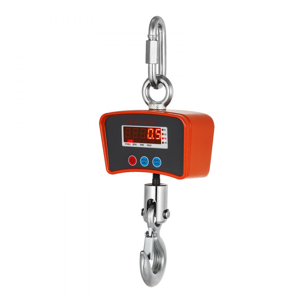 VEVOR 1000KG 2200LBS 1T High Precision Crane Scale Aluminum Digital Heavy Duty Hanging Scale