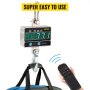 VEVOR Silver Digital Crane Scale1000KG (2200LBS) Industrial Heavy Duty Hanging Scale LED Display with Remote for Farm Hunting