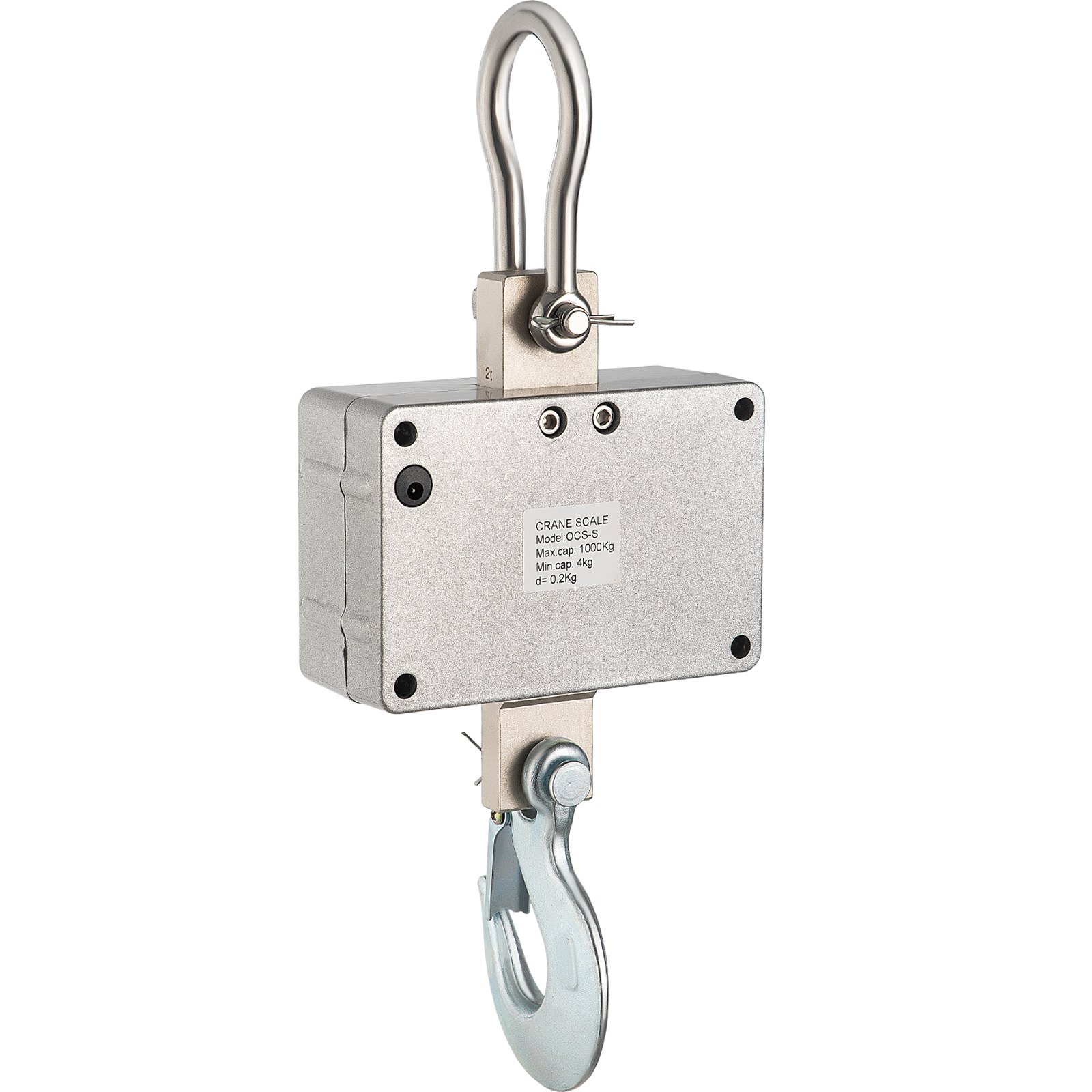 VEVOR 1000KG 2200LBS Digital LED Crane Scale 1T Heavy Duty Hanging Scale Silver Aluminum Digital Crane Scale LED-Display with Remote Control