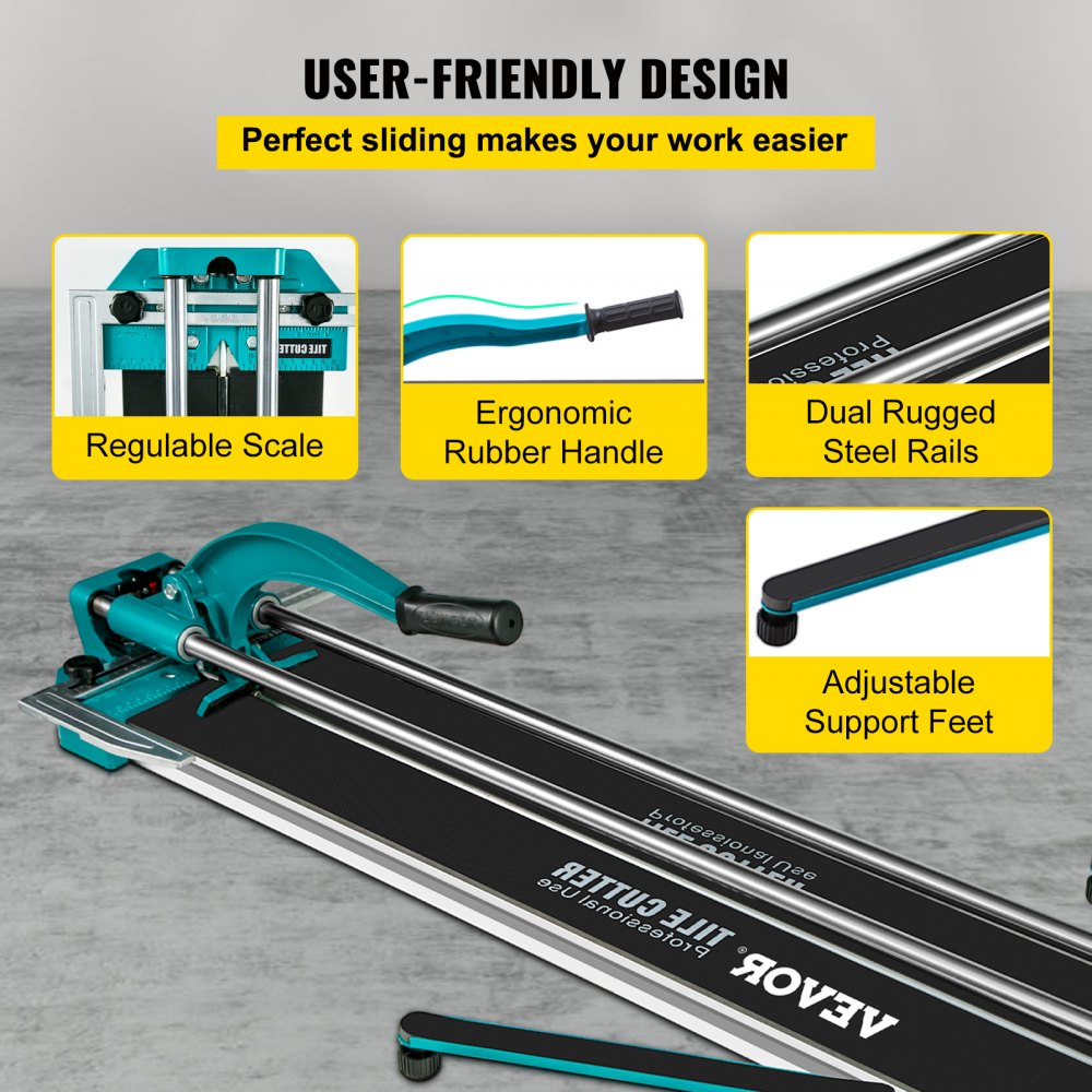 VEVOR 1000MM Tile Cutter, High Precision Manual Ceramic Floor Tiles Tile Cutter Cutting Machine 39 Inch for Precision Cutting