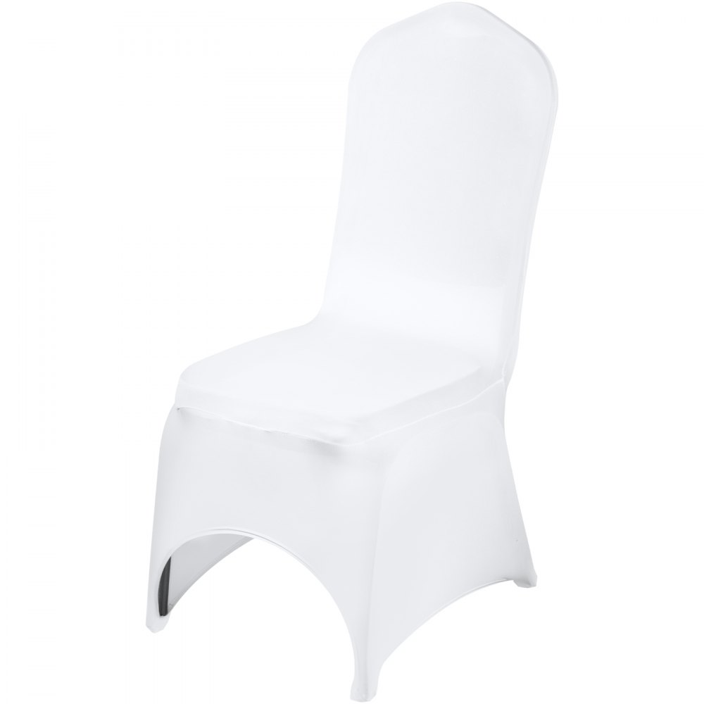 VEVOR 100 Pcs White Chair Covers Polyester Spandex Chair Cover Stretch Slipcovers for Wedding Party Dining Banquet Chair Decoration Covers