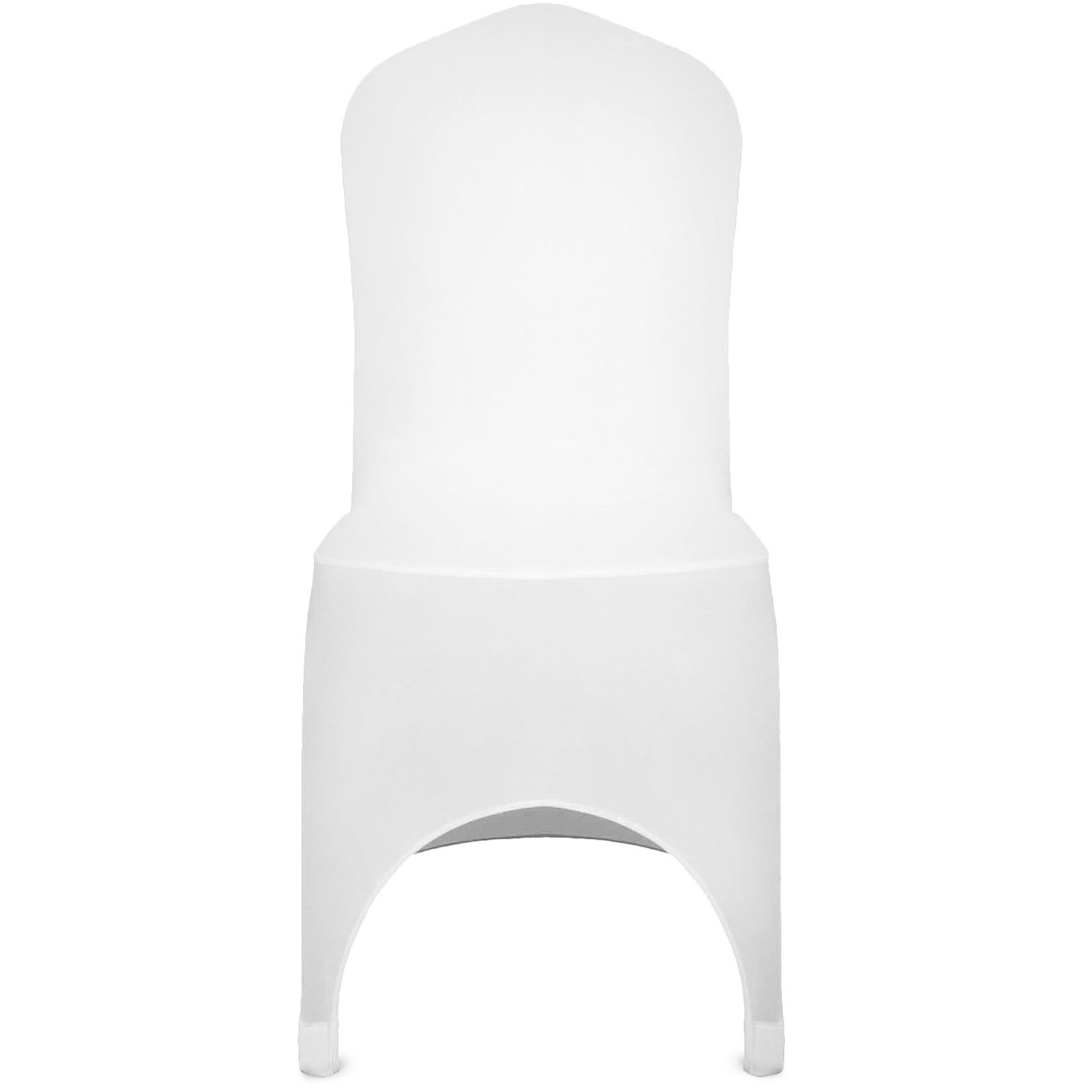 VEVOR Stretch Spandex Folding Chair Covers, Universal Fitted Arched Front Cover, Removable Washable Protective Slipcovers, for Wedding, Holiday, Banquet, Party, Celebration, Dining (100PCS White)