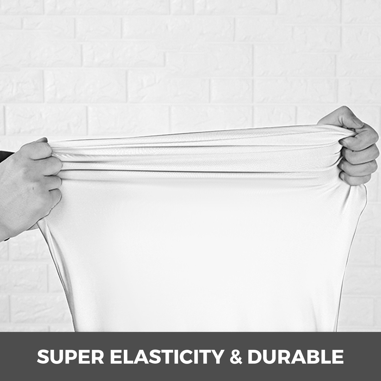 VEVOR Stretch Spandex Folding Chair Covers, Universal Fitted Arched Front Cover, Removable Washable Protective Slipcovers, for Wedding, Holiday, Banquet, Party, Celebration, Dining (100PCS White)