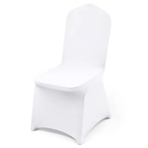 VEVOR Stretch Spandex Folding Chair Covers, Universal Fitted Chair Cover, Removable Washable Protective Slipcovers, for Wedding, Holiday, Banquet, Party, Celebration, Dining (100PCS White)