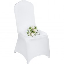 VEVOR 100 Pcs White Chair Covers Polyester Spandex Chair