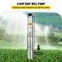 164ft 0.5hp Deep Well Pump Submersible 25.5GPM Underwater 304 Stainless Steel