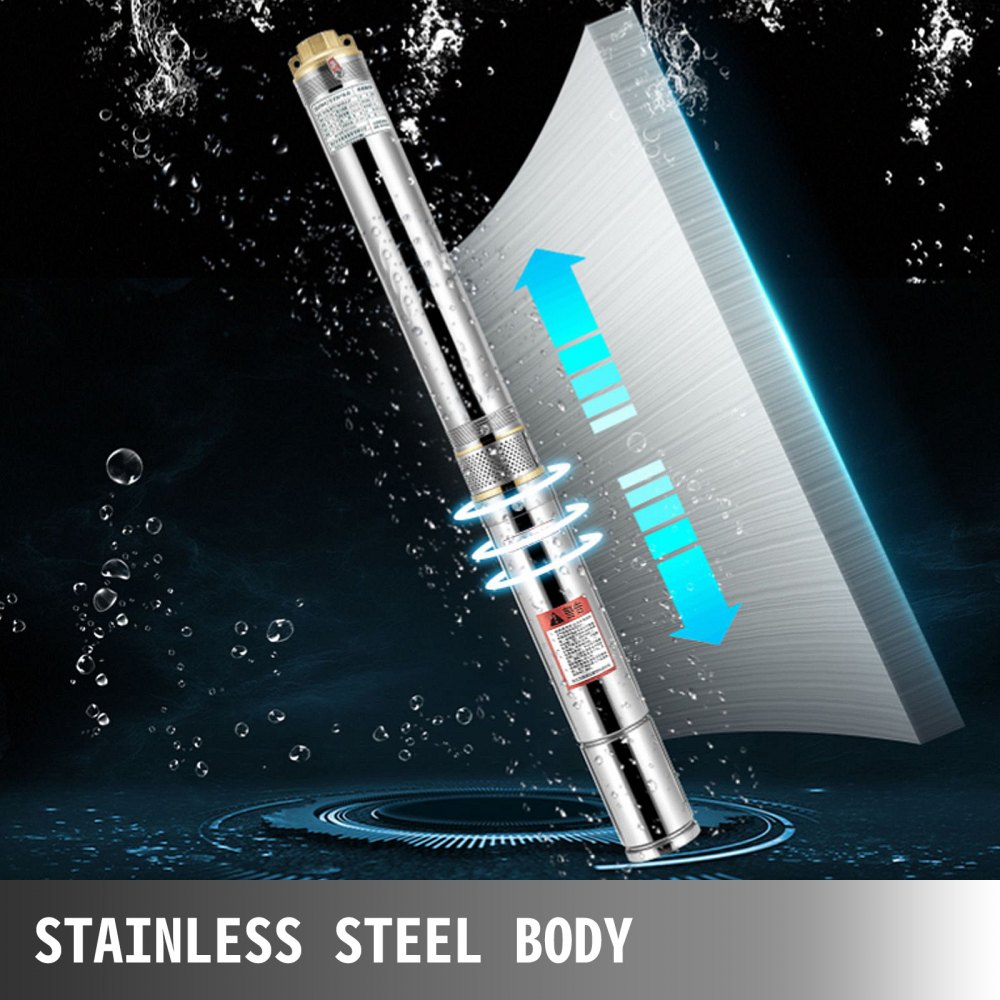 VEVOR 1.5HP Submersible Bore Water Pump 220V 4“ Deep Well Pump 40m Cable