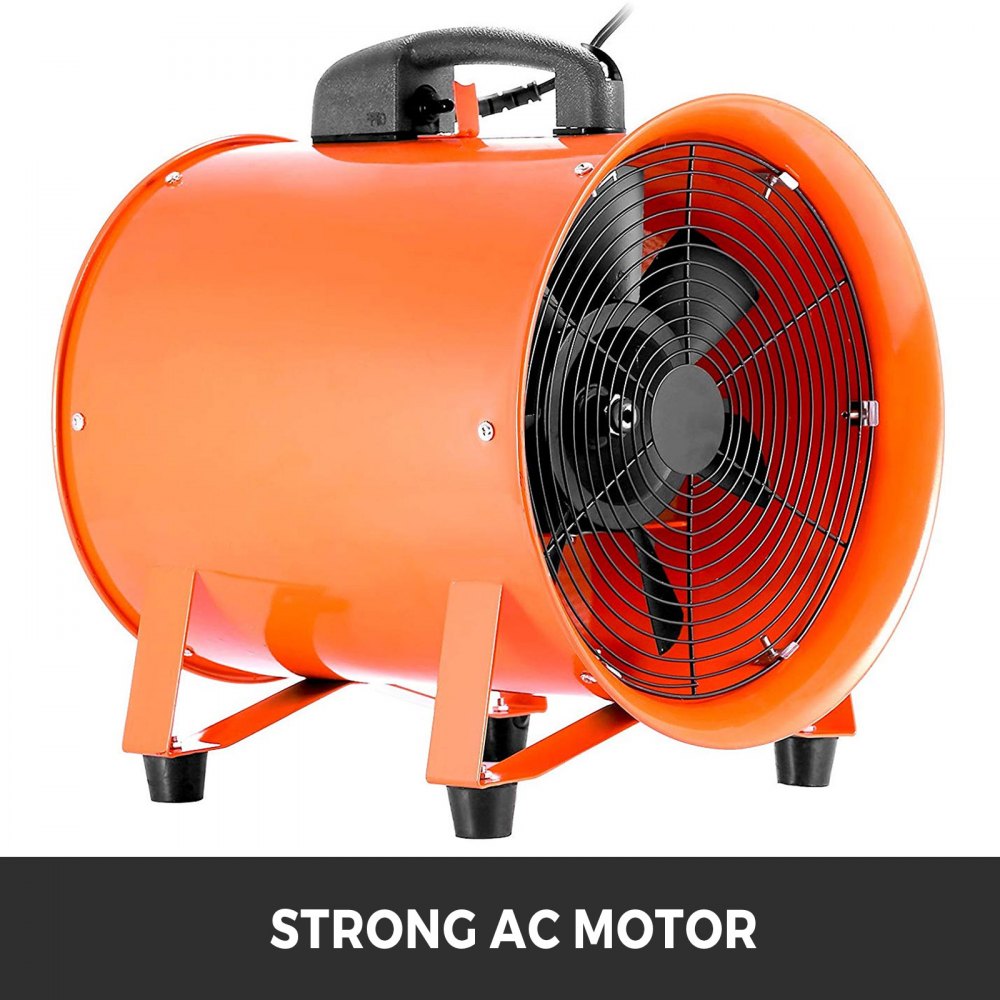 VEVOR Utility Blower Fan 10 Inch Portable Ventilator High Velocity Utility Blower Mighty Mini Low Noise with 5M Duct Hose (10 Inch with 5M Duct Hose)