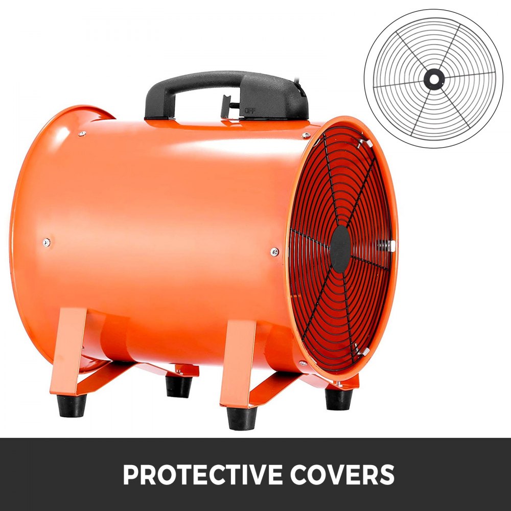 VEVOR Utility Blower Fan 10 Inch Portable Ventilator High Velocity Utility Blower Mighty Mini Low Noise with 5M Duct Hose (10 Inch with 5M Duct Hose)