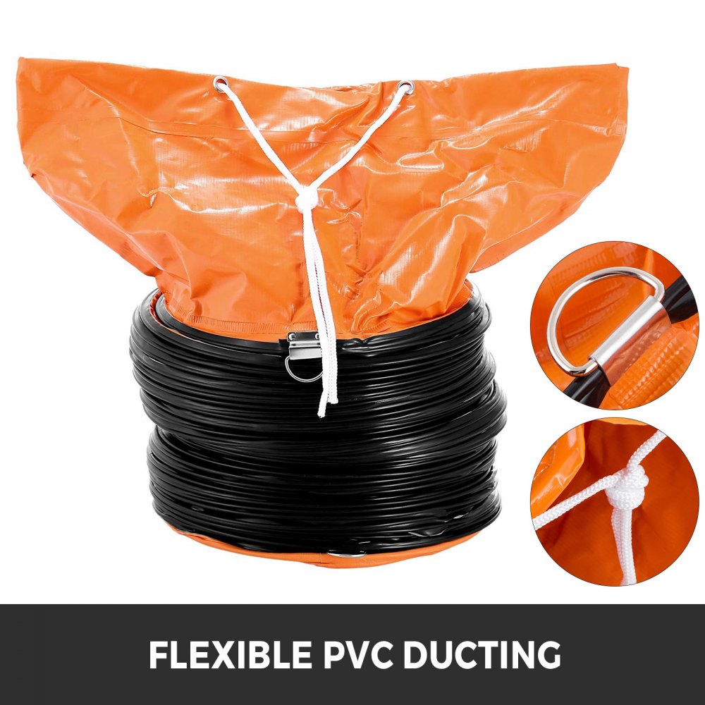 VEVOR Utility Blower Fan 10 Inch Portable Ventilator High Velocity Utility Blower Mighty Mini Low Noise with 5M Duct Hose (10 Inch with 5M Duct Hose)