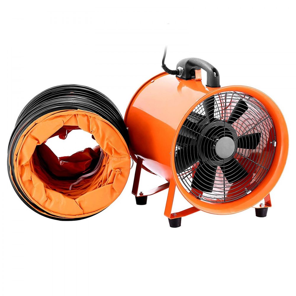 VEVOR Utility Blower Fan 10 Inch Portable Ventilator High Velocity Utility Blower Mighty Mini Low Noise with 5M Duct Hose (10 Inch with 5M Duct Hose)