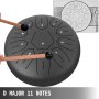 Steel Tongue Drum 11 Notes 10 Inches Percussion Instrument Hang Steel Drum Black