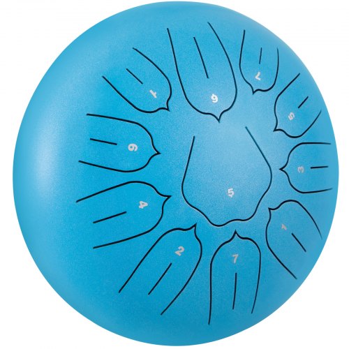VEVOR Steel Tongue Drum 11 Notes 10 Inches Dia Tongue Drum Sky Blue Handpan Drum Notes Percussion Instrument Steel Drums Instruments with Bag, Book, Mallets, Mallet Bracket