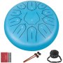 VEVOR Steel Tongue Drum 11 Notes 10 Inches Dia Tongue Drum Sky Blue Handpan Drum Notes Percussion Instrument Steel Drums Instruments with Bag, Book, Mallets, Mallet Bracket