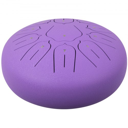VEVOR Steel Tongue Drum 11 Notes 10 Inches Dia Tongue Drum Purple Handpan Drum Notes Percussion Instrument Steel Drums Instruments with Bag, Book, Mallets, Mallet Bracket