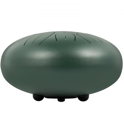 VEVOR Mineral Green Steel Drum 11 Notes Percussion Instrument 10 Inches Tongue Drum, Steel Tongue Drum, Steel Drums Instruments With Bag, Book, Mallets, Mallet Bracket, Hang Pan Drum Instrument