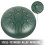 VEVOR Mineral Green Steel Drum 11 Notes Perkusný nástroj 10 palcový jazykový bubon, oceľový bubon, oceľové bicie nástroje s taškou, kniha, paličky, držiak paličky, závesný bubon
