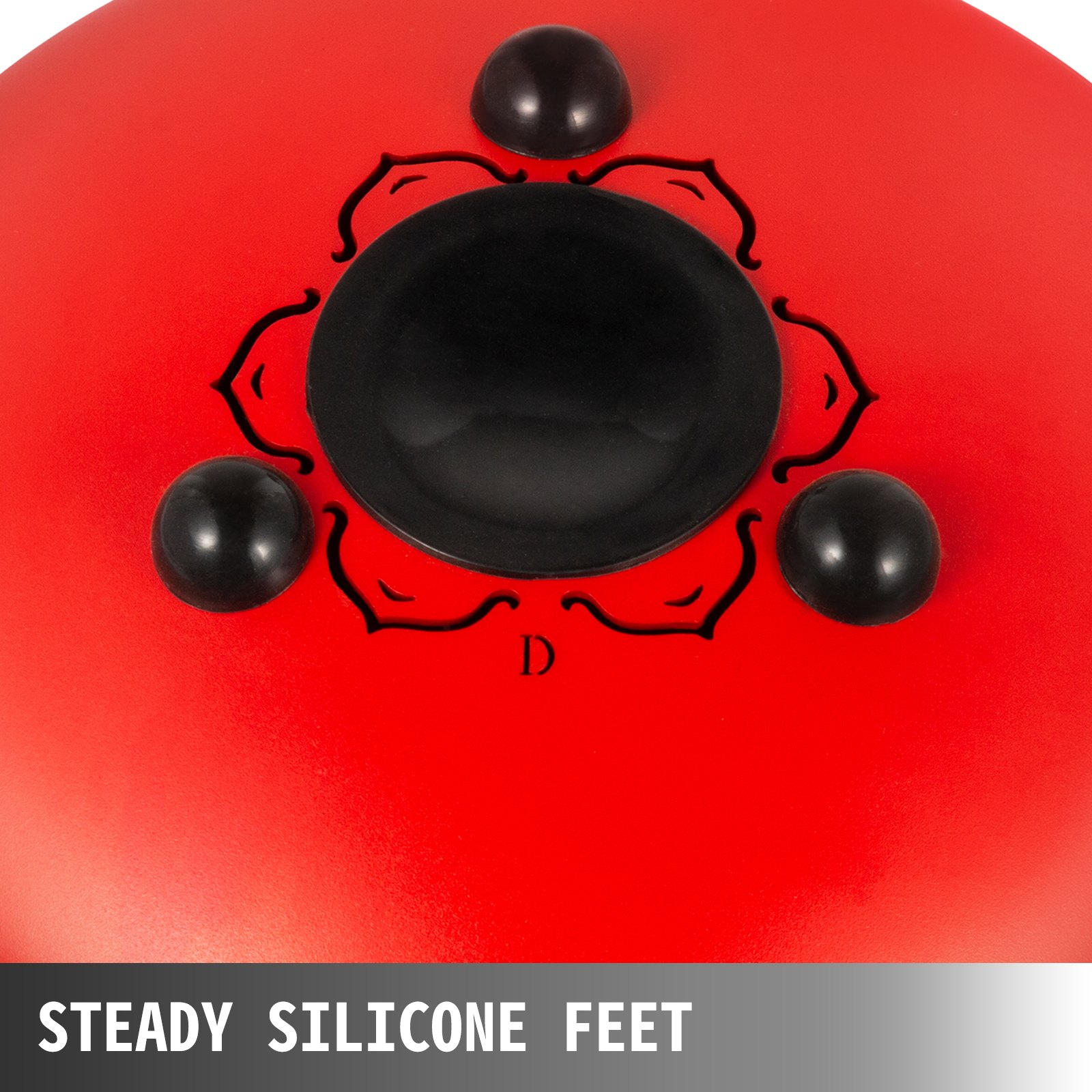 VEVOR Steel Tongue Drum 11 Notes 10 Inches Dia Lotus type Tongue Drum Mineral Red Handpan Drum Notes Percussion Instrument Steel Drums Instruments with Bag, Book, Mallets, Mallet Bracket