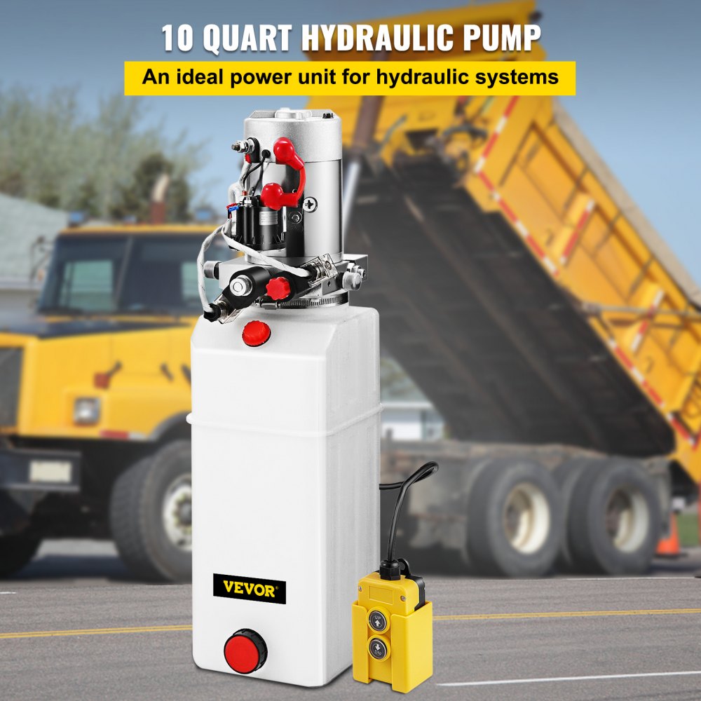 Hydraulic Pump Electric Hydraulic Pump 10 Quart Double Acting For Dump Trailer 12v