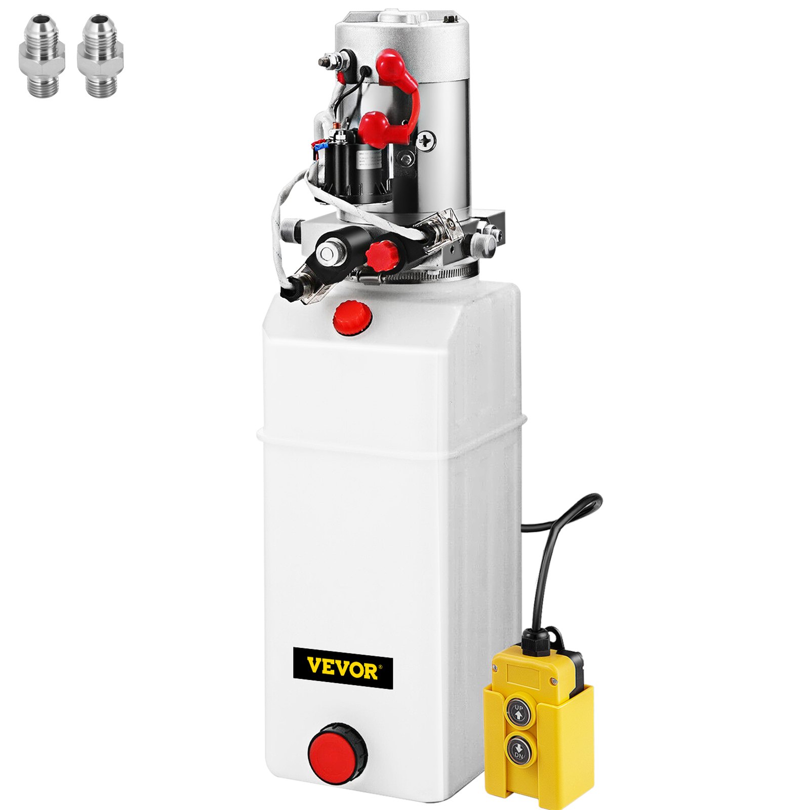 VEVOR Hydraulic Pump10 Quart Hydraulic Power Unit Double Acting Hydraulic Pump Plastic Power Unit for Dump Trailer Car Lifting 12V DC (Plastic, Double Acting Hydraulic Pump)